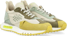 BEPOSITIVE SPACE RACE SNEAKER GRÜN GRAU BEIGE LEDER