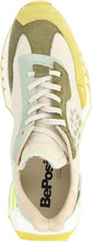 BEPOSITIVE SPACE RACE SNEAKER GRÜN GRAU BEIGE LEDER
