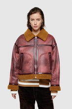 OOF WEAR ECO-SHEEPSKIN REVERSIBLE SHORT JACKET 9262 - PINK/SHARD