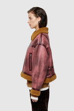 OOF WEAR ECO-SHEEPSKIN REVERSIBLE SHORT JACKET 9262 - PINK/SHARD