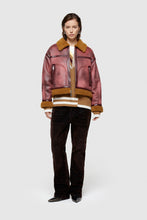 OOF WEAR ECO-SHEEPSKIN REVERSIBLE SHORT JACKET 9262 - PINK/SHARD