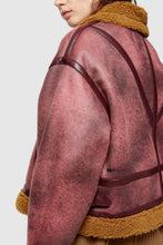 OOF WEAR ECO-SHEEPSKIN REVERSIBLE SHORT JACKET 9262 - PINK/SHARD