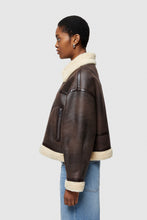 OOF WEAR ECO-SHEEPSKIN REVERSIBLE SHORT JACKET 9262 - BROWN/CREAM