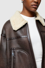 OOF WEAR ECO-SHEEPSKIN REVERSIBLE SHORT JACKET 9262 - BROWN/CREAM
