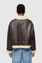OOF WEAR ECO-SHEEPSKIN REVERSIBLE SHORT JACKET 9262 - BROWN/CREAM